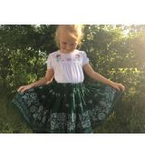 Detská suknička ruže bordúra, zelená