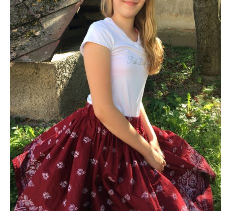 Detská suknička ruže bordúra, bordová