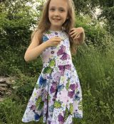 Detské bavlnené šaty s kruhovou sukňou