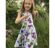 Detské bavlnené šaty s kruhovou sukňou