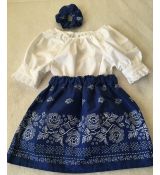 Modrá folk suknička, 1-3 roky