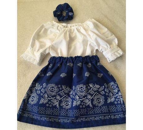 Modrá folk suknička, 1-3 roky