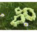 Scrunchies gumička kvietky na bledozelenej, mini